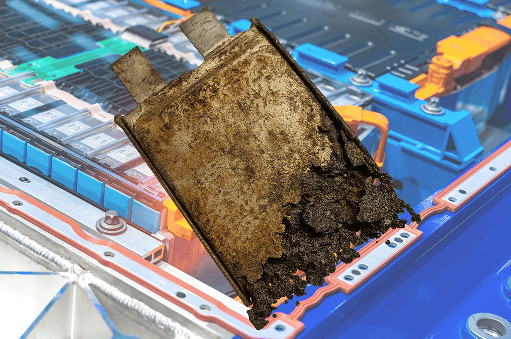 Teilnehmende einer Schulung zur Batteriebefundung und Batteriefachkraft beurteilen eine Hochvolt-Batterie nach DGUV 209-093 in einem technischen Trainingsumfeld bei TCS Engineering.